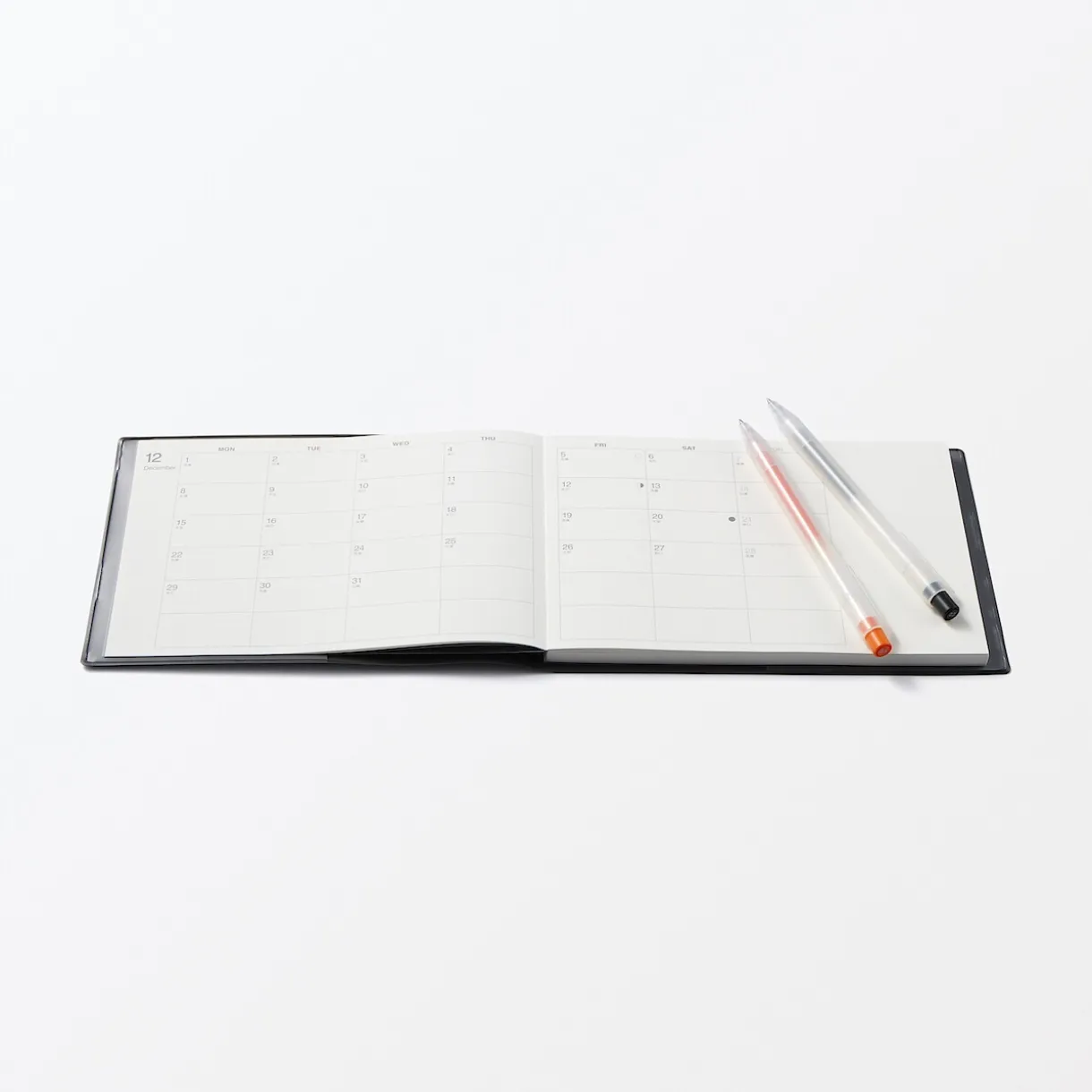 Agenda mensuel et hebdomadaire 2026 - Format B6, Noir