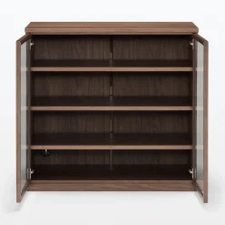 Armoire en noyer avec portes en verre