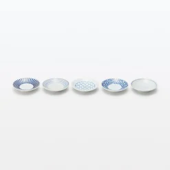 Assiette en porcelaine Hasami - Motif rayures éventail, Petite