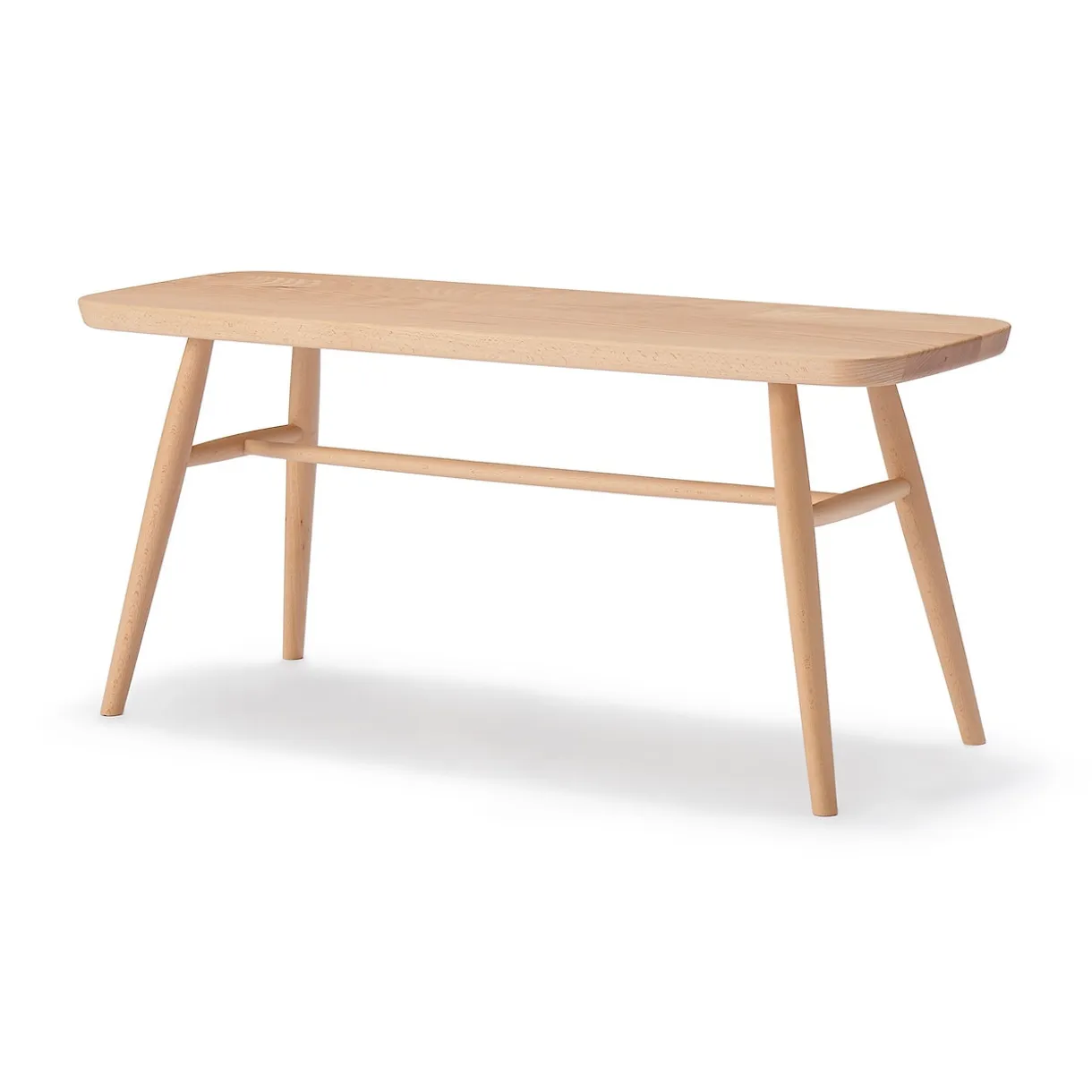 Banc en hêtre massif à pieds arrondis