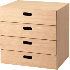 Bloc‐tiroir en chêne ‐ 4 tiroirs horizontaux (Dont Eco‐part. 0,82 €)