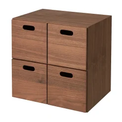 Bloc‐tiroir en noyer ‐ 4 tiroirs (Dont Eco‐part. 0,82 €)