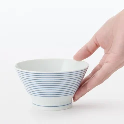 Bol à riz en porcelaine Hasami ‐  Motif rayures, Petite