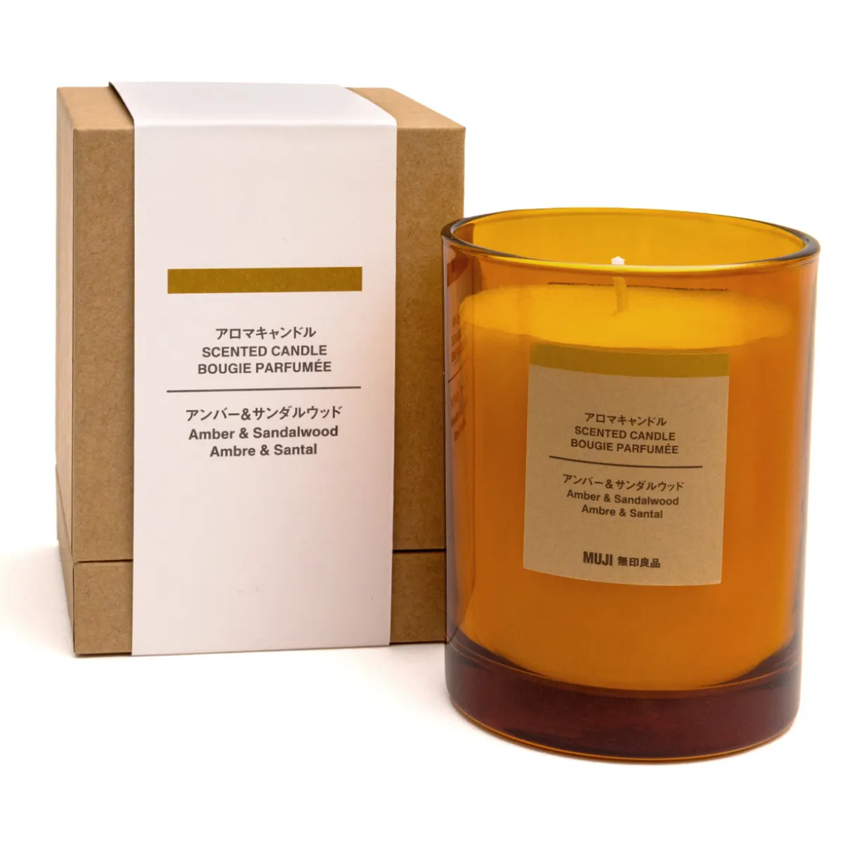 Bougie 1 mèche ambre et bois de santal