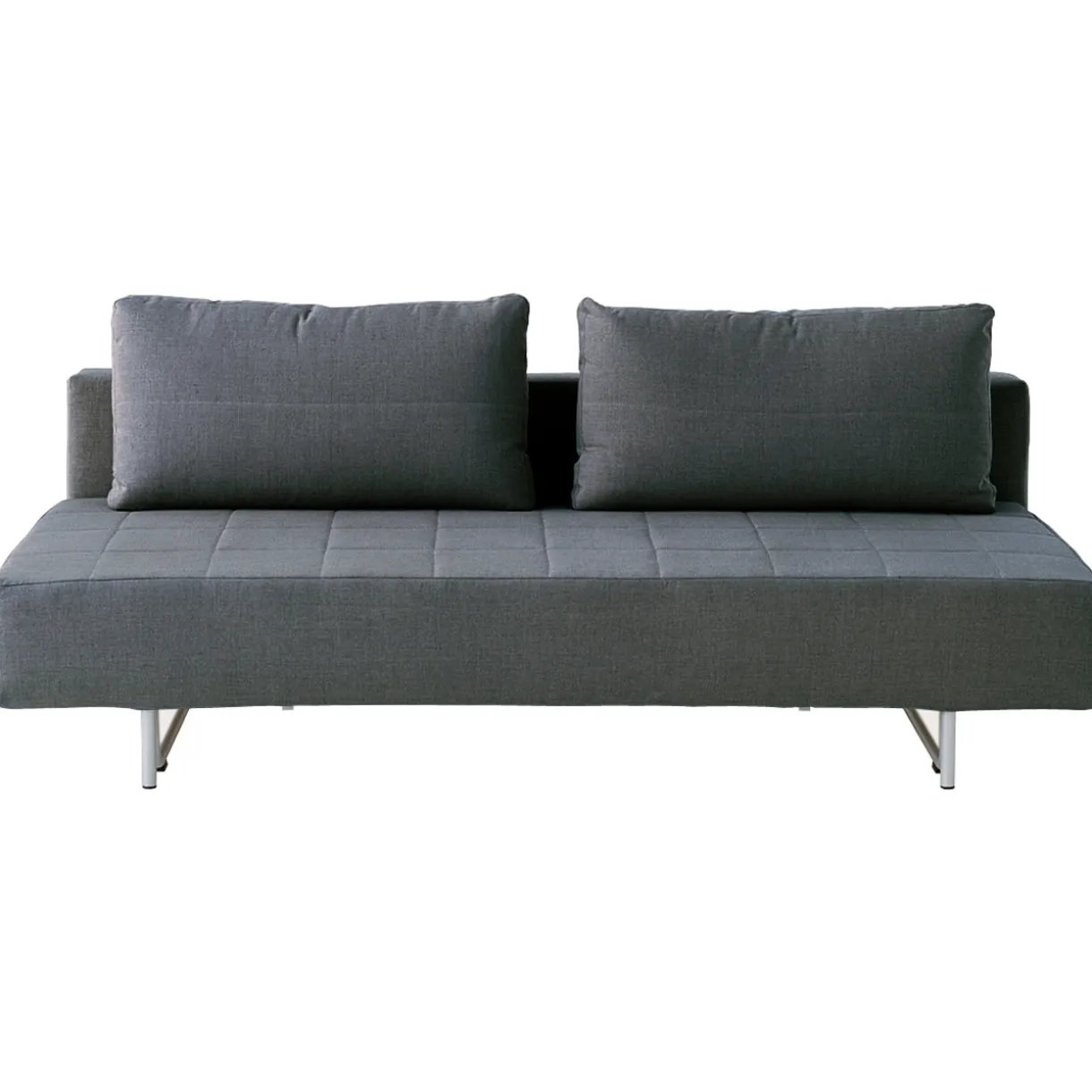 Canapé convertible 2 places en coton chiné anthracite (Dont Eco‐part. 8,50 €)