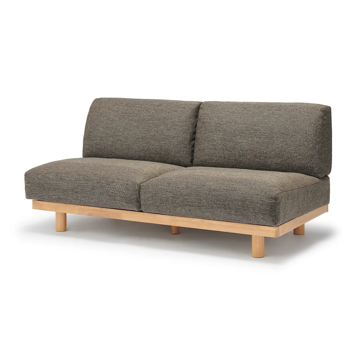 Canapé en polyester tissé sans accoudoirs ‐ 2 places, Marron