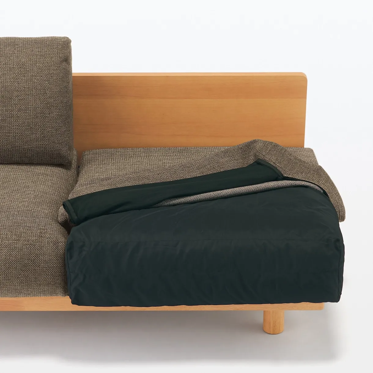 Canapé en polyester tissé sans accoudoirs ‐ 2 places, Marron