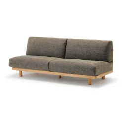 Canapé en polyester tissé sans accoudoirs ‐ 3 places, Marron
