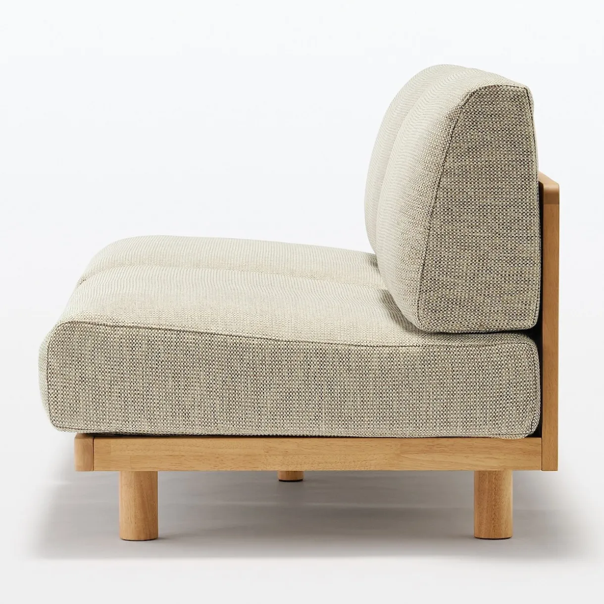 Canapé en polyester tissé sans accoudoirs ‐ 3 places, Beige