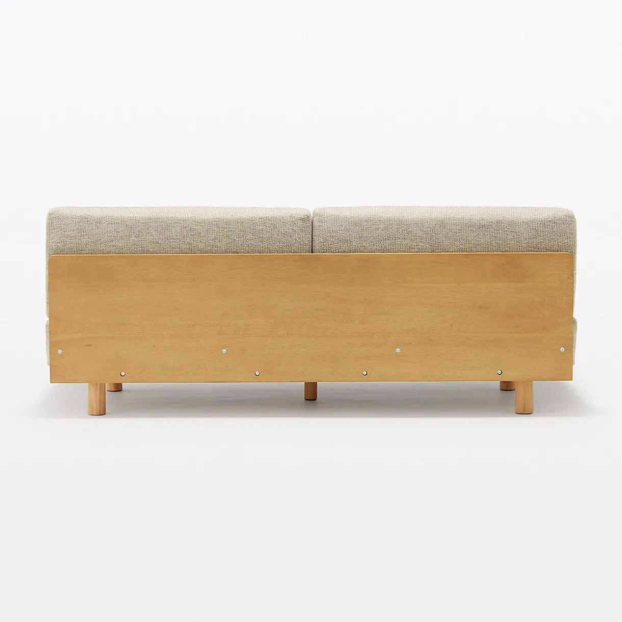 Canapé en polyester tissé sans accoudoirs ‐ 3 places, Beige