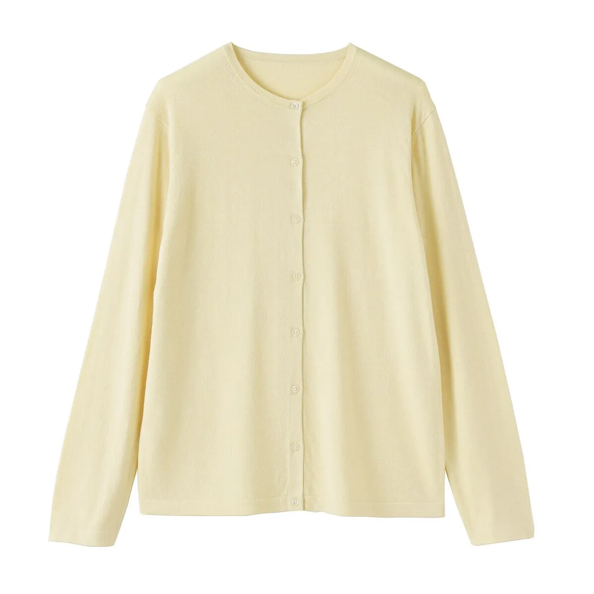 Cardigan à col ras du cou en mélange de fibres de soja pour femme