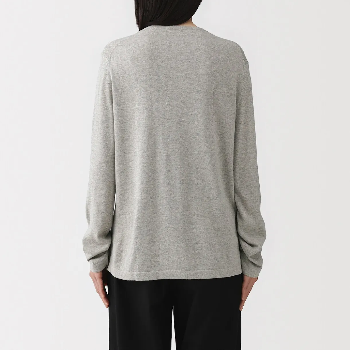 Cardigan à col ras du cou en mélange de fibres de soja pour femme