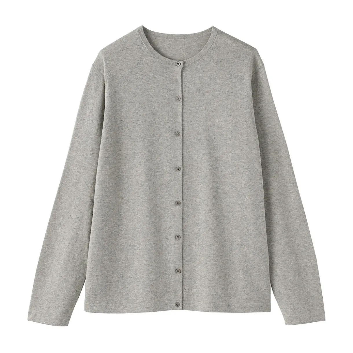 Cardigan à col ras du cou en mélange de fibres de soja pour femme