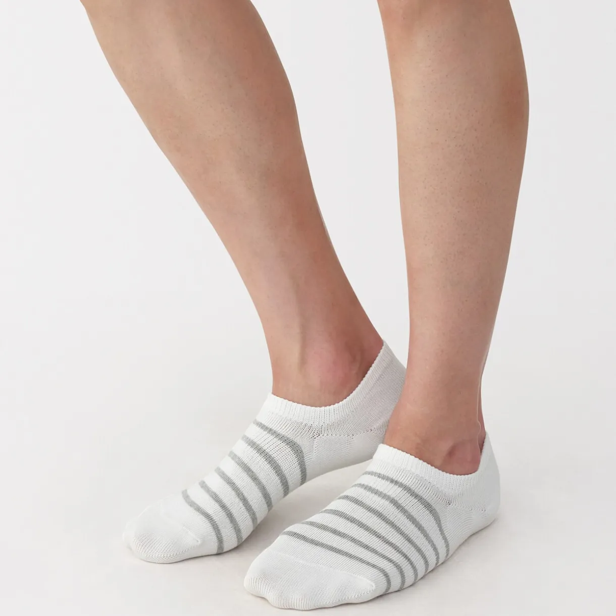 Chaussettes basses à angle droit pour homme ‐ Rayé