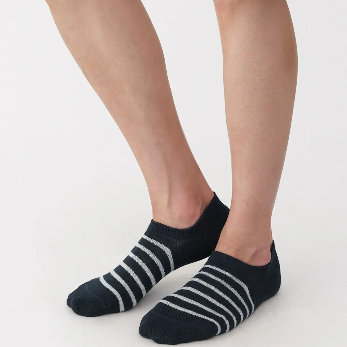 Chaussettes basses à angle droit pour homme ‐ Rayé