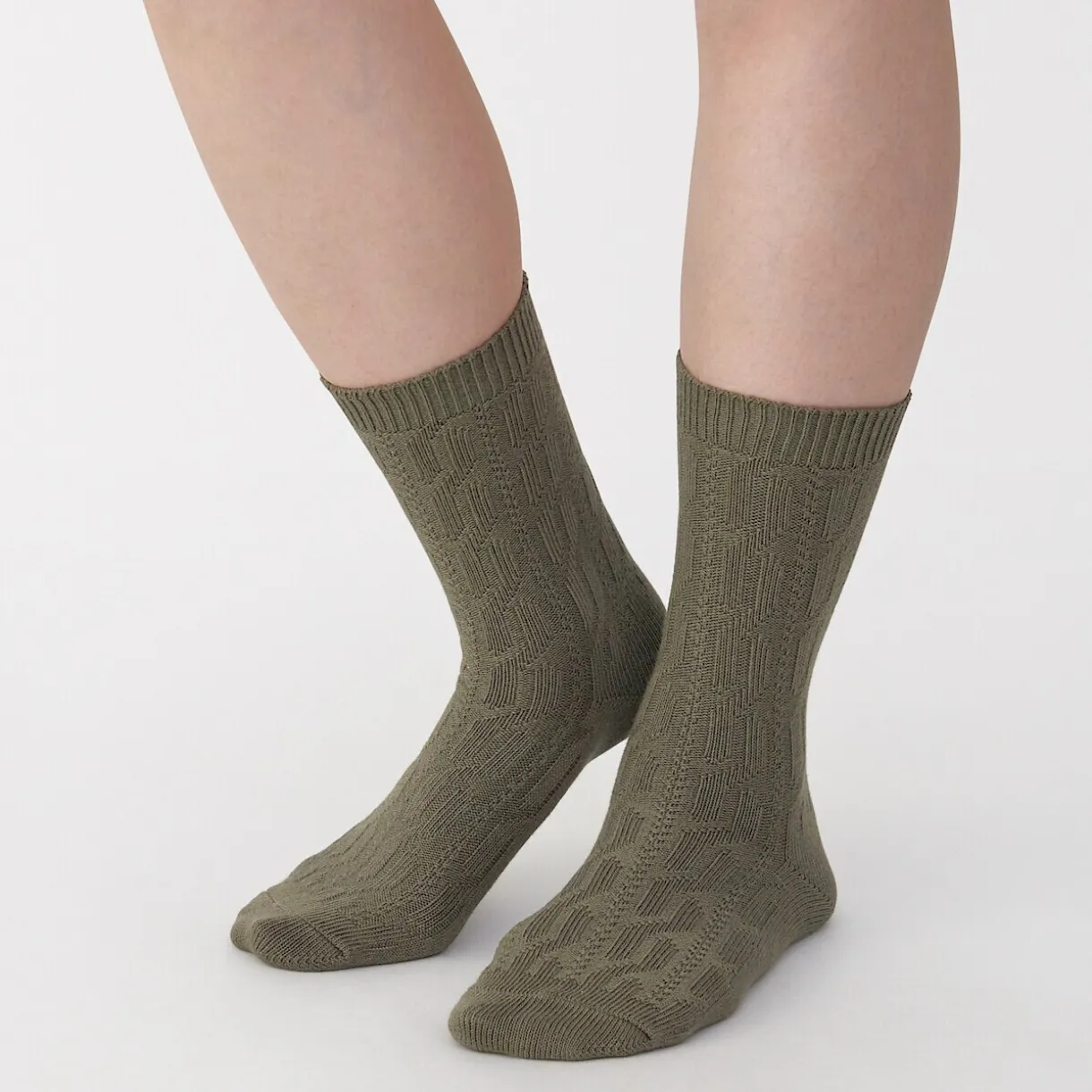 Chaussettes en maille torsadée à angle droit