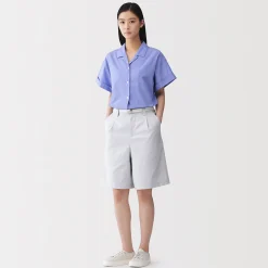 Chemise à manches courtes en popeline de coton biologique pour femme