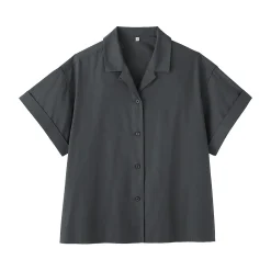 Chemise à manches courtes en popeline de coton biologique pour femme