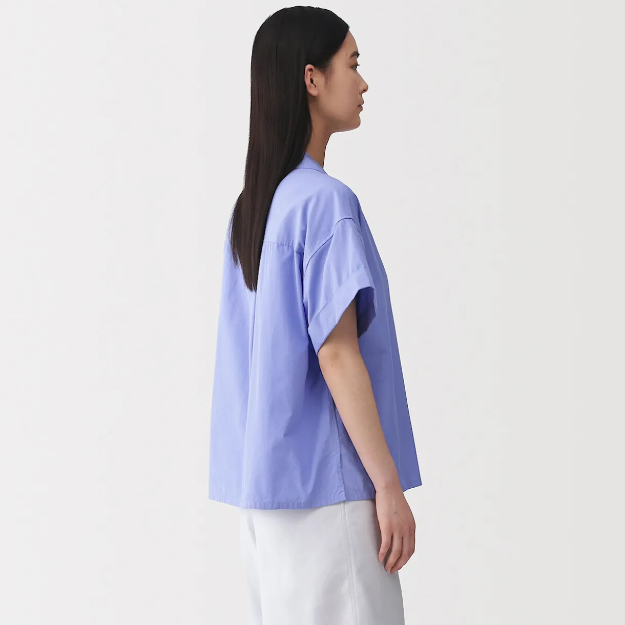 Chemise à manches courtes en popeline de coton biologique pour femme