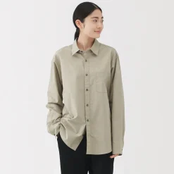 Chemise à manches longues en coton lavé homme