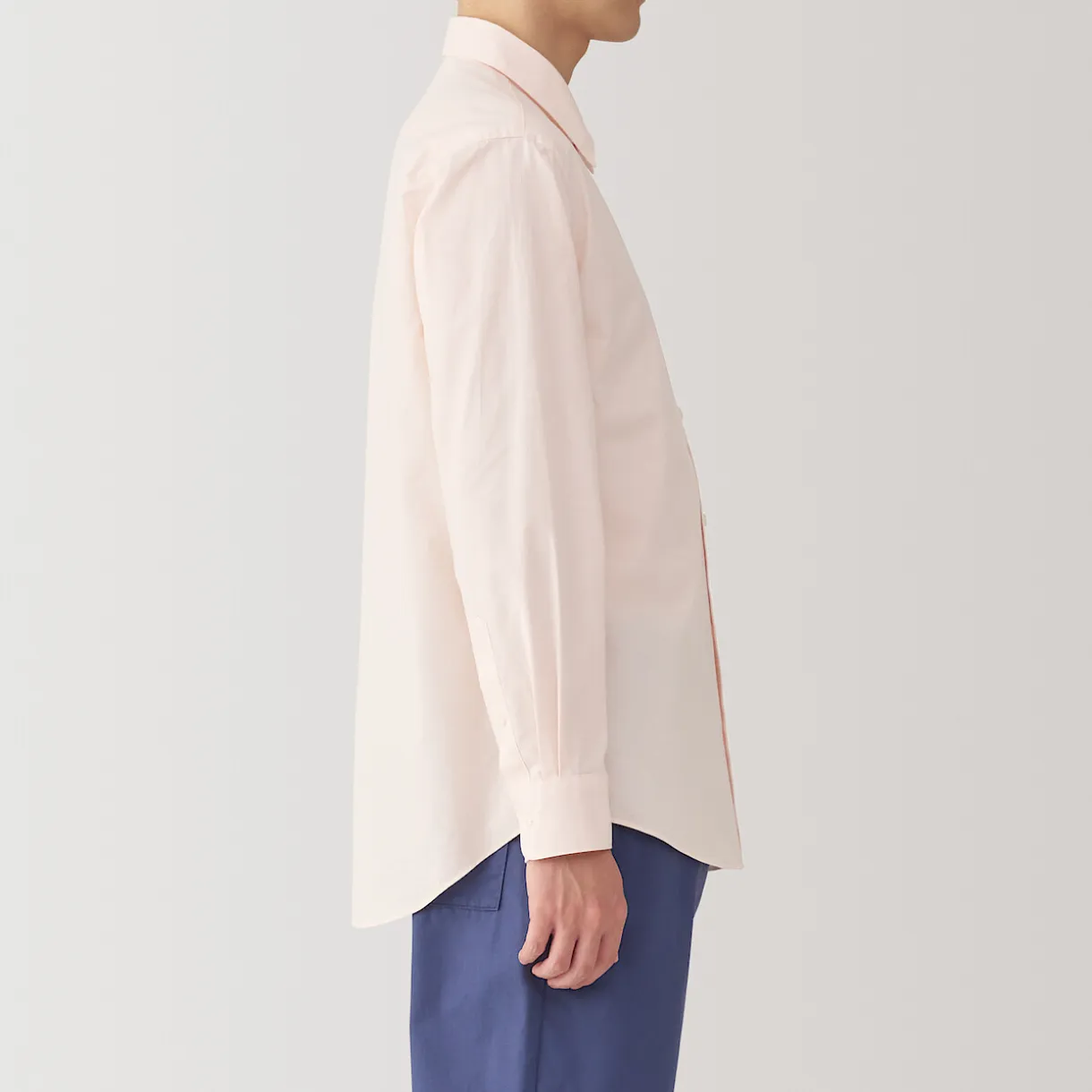 Chemise à manches longues en coton lavé homme