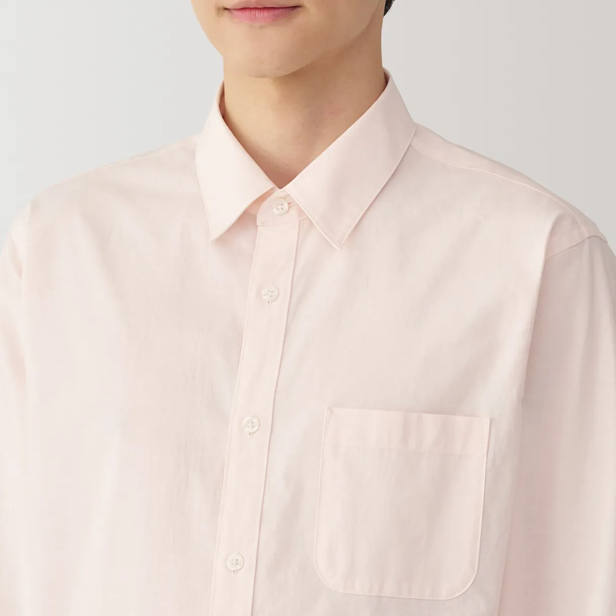 Chemise à manches longues en coton lavé homme