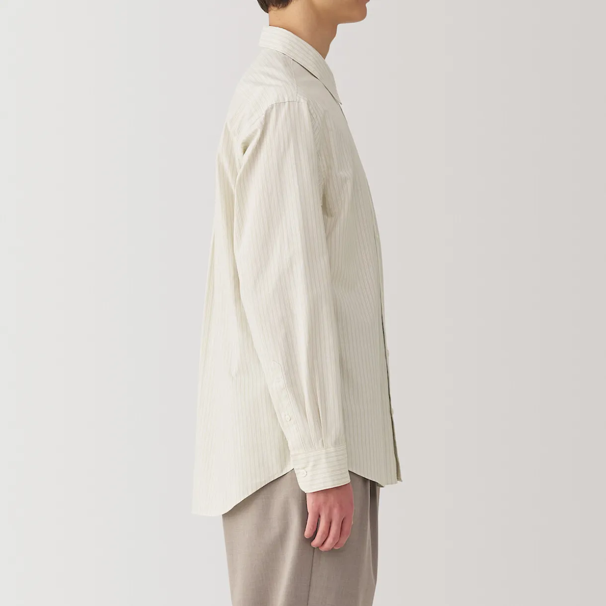 Chemise à manches longues en coton lavé homme