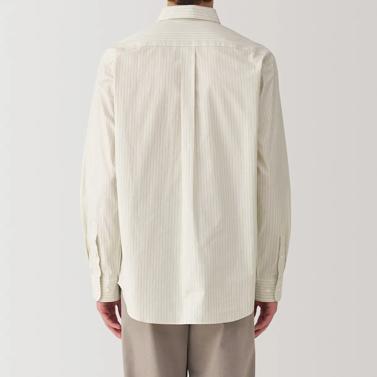 Chemise à manches longues en coton lavé homme