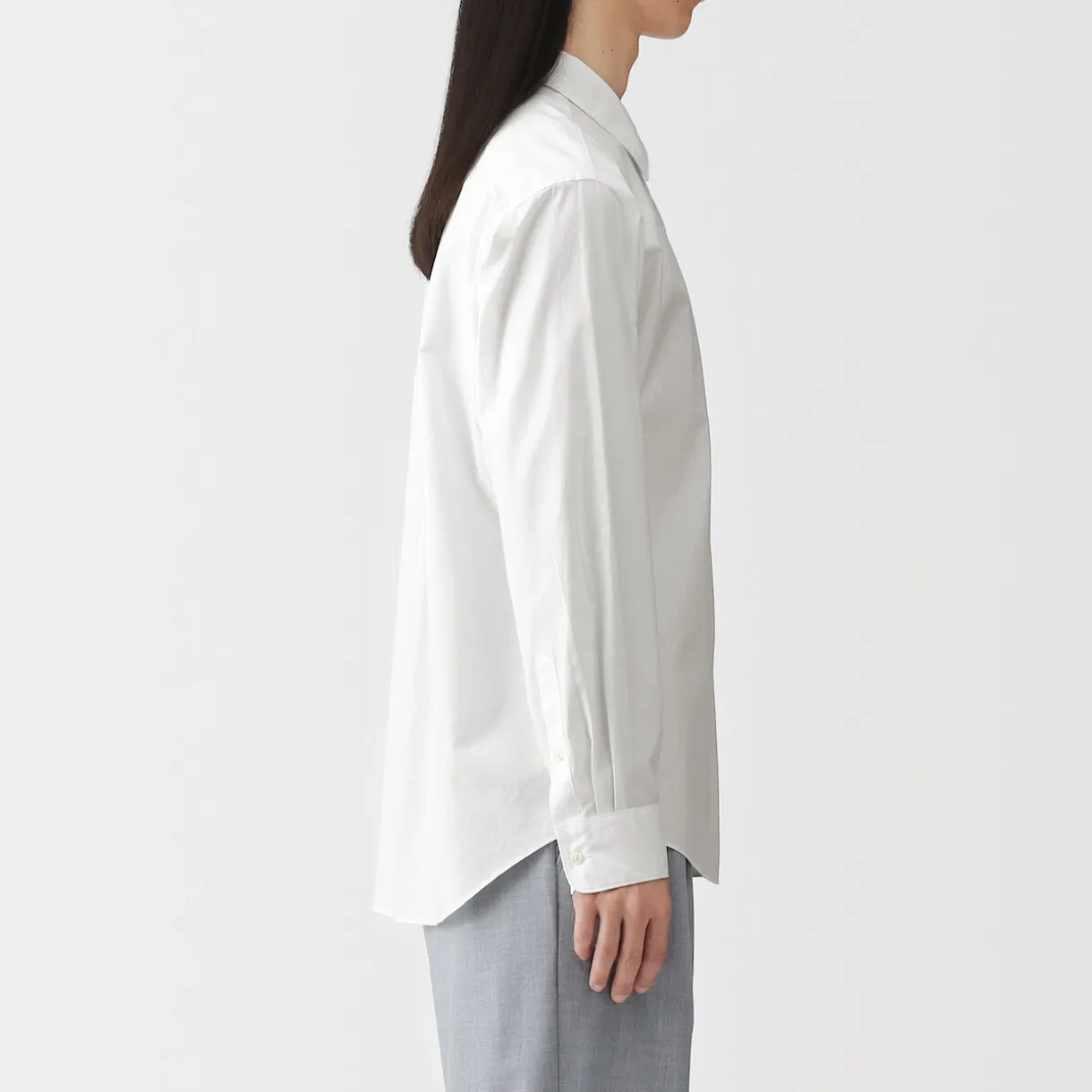 Chemise à manches longues en coton lavé homme