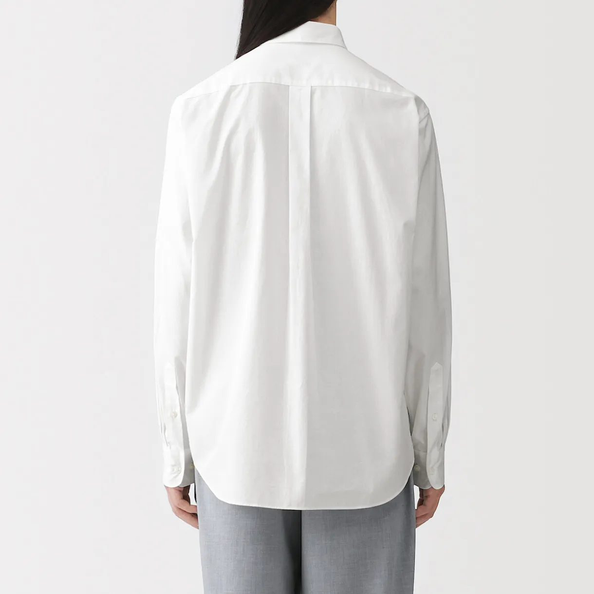 Chemise à manches longues en coton lavé homme