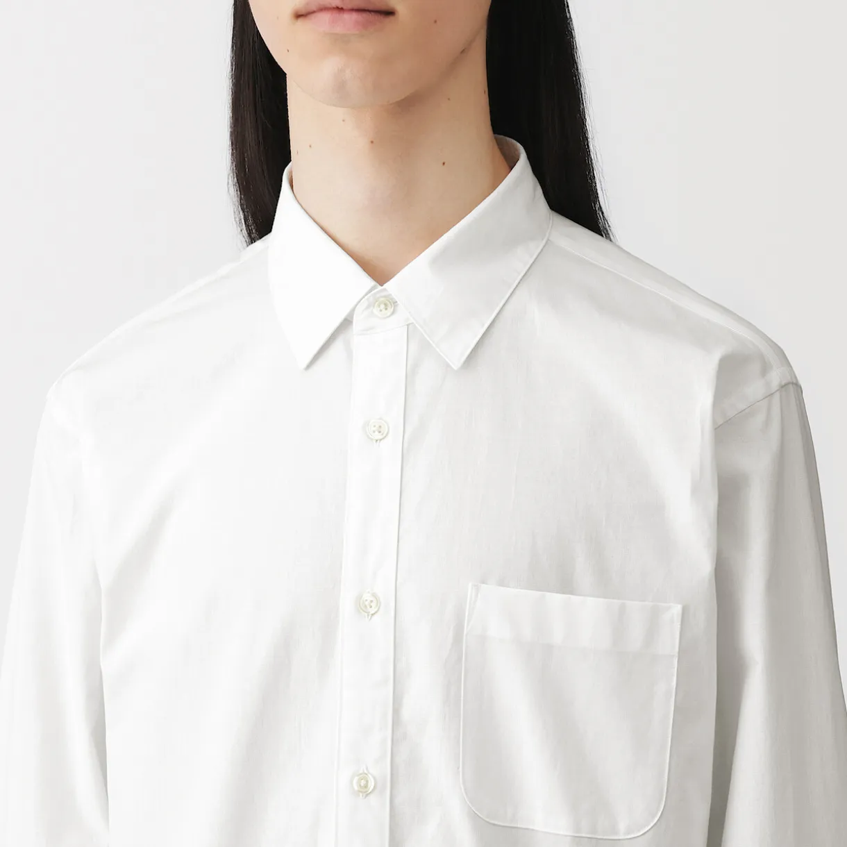 Chemise à manches longues en coton lavé homme