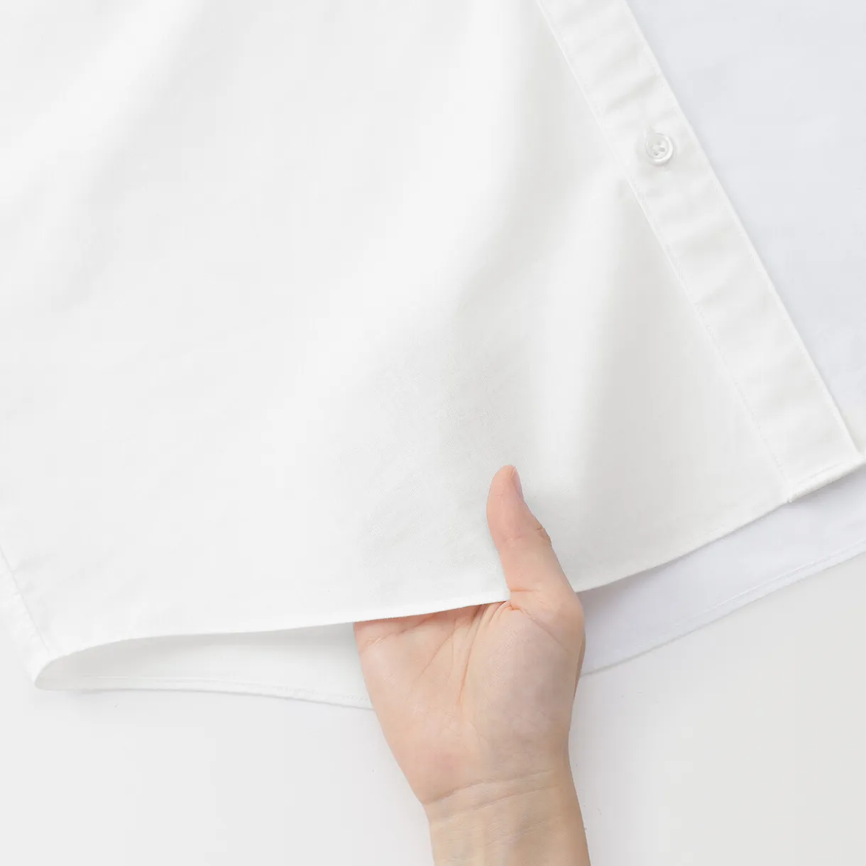 Chemise à manches longues en coton lavé homme