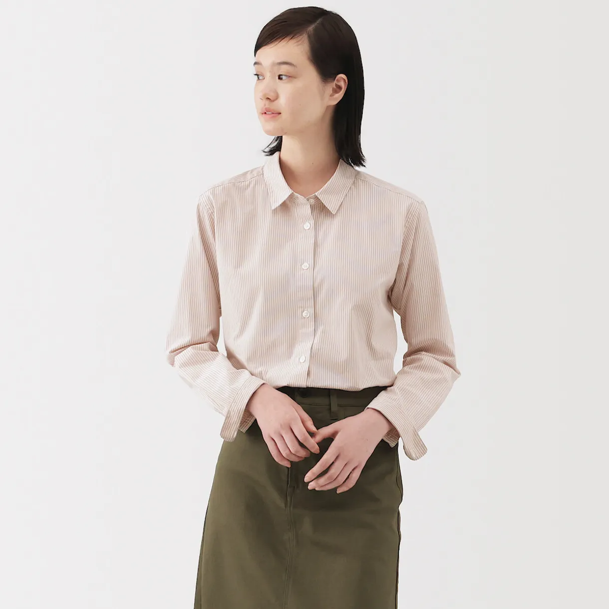 Chemise en coton délavé à mailles larges pour femme