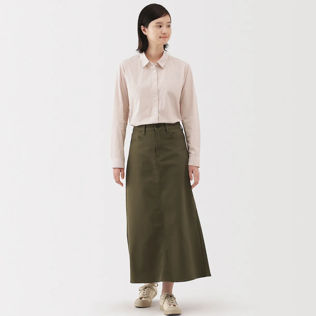 Chemise en coton délavé à mailles larges pour femme