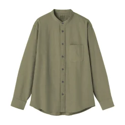 Chemise en coton Oxford lavé col officier pour homme