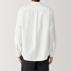 Chemise en coton Oxford lavé col officier homme