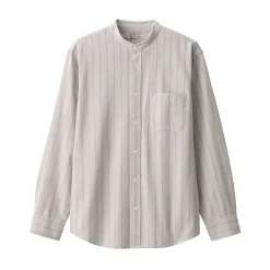 Chemise en coton Oxford lavé col officier homme