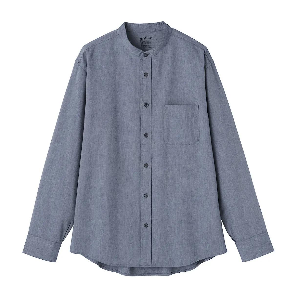 Chemise en coton Oxford lavé col officier pour homme
