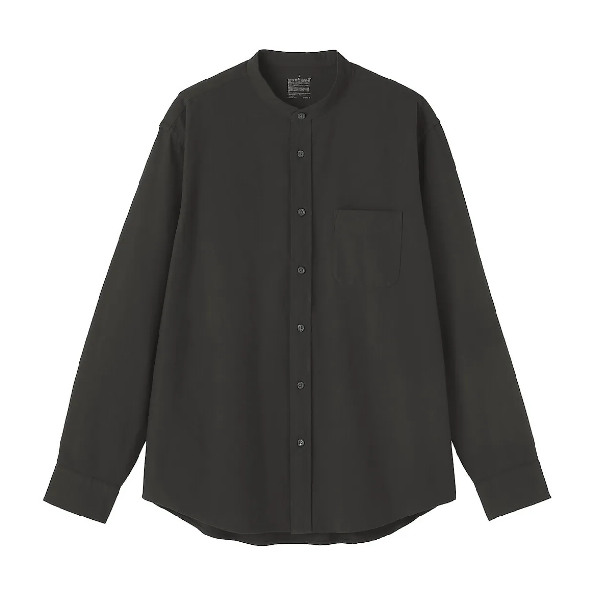 Chemise en coton Oxford lavé col officier pour homme