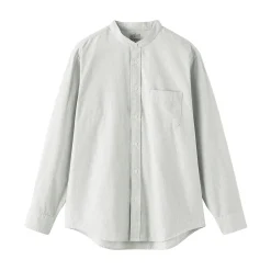 Chemise en coton Oxford lavé col officier pour homme