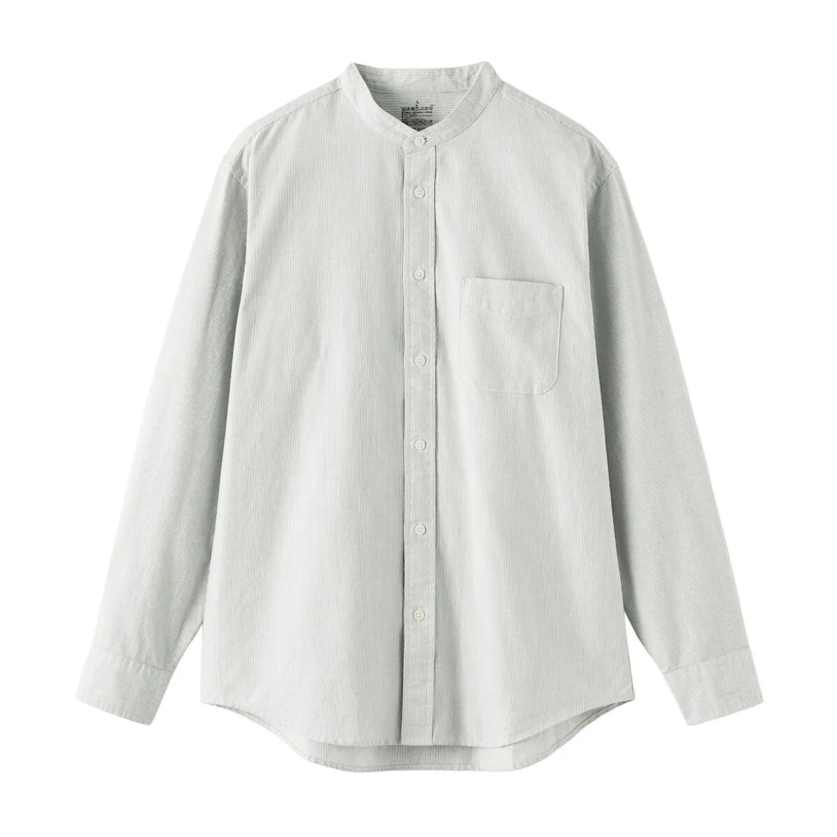 Chemise en coton Oxford lavé col officier pour homme