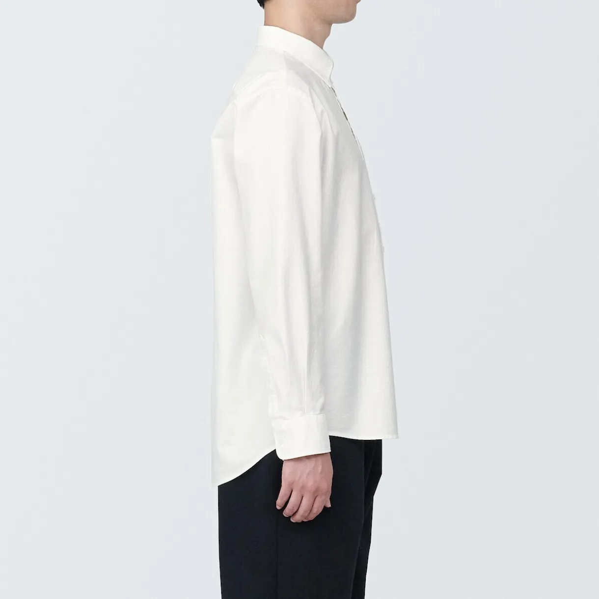 Chemise en coton Oxford lavé col boutonné homme