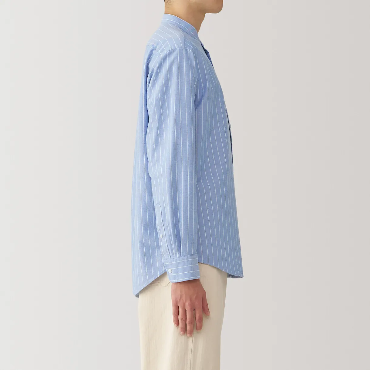Chemise en coton Oxford lavé col officier pour homme…