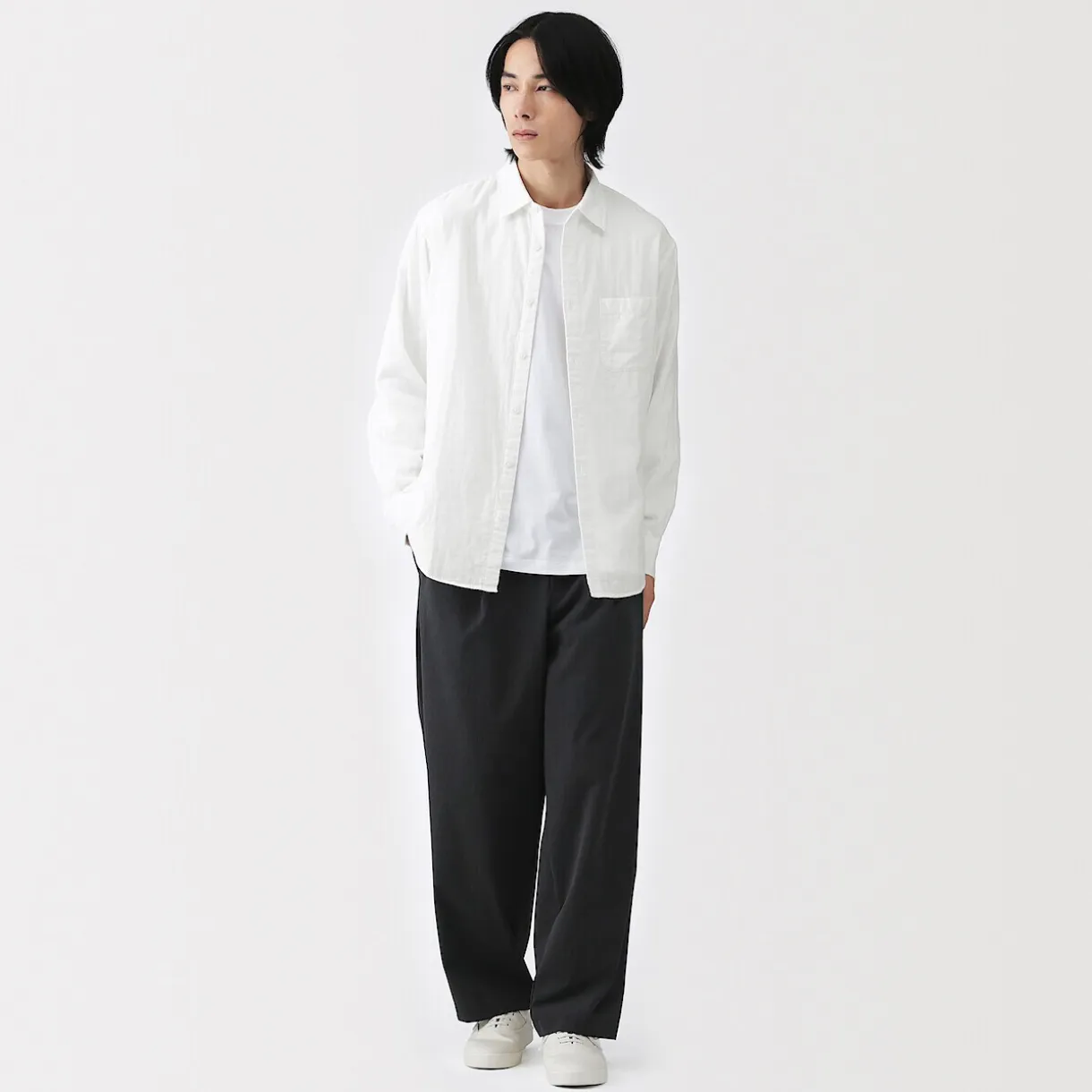 Chemise en double gaze en mélange de kapok pour homme