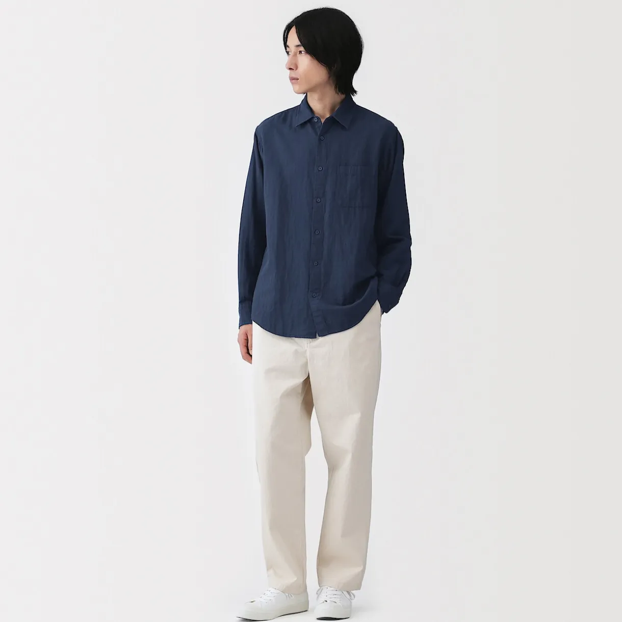 Chemise en double gaze en mélange de kapok pour homme