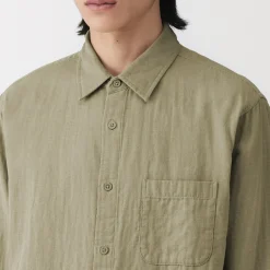 Chemise en double gaze en mélange de kapok pour homme