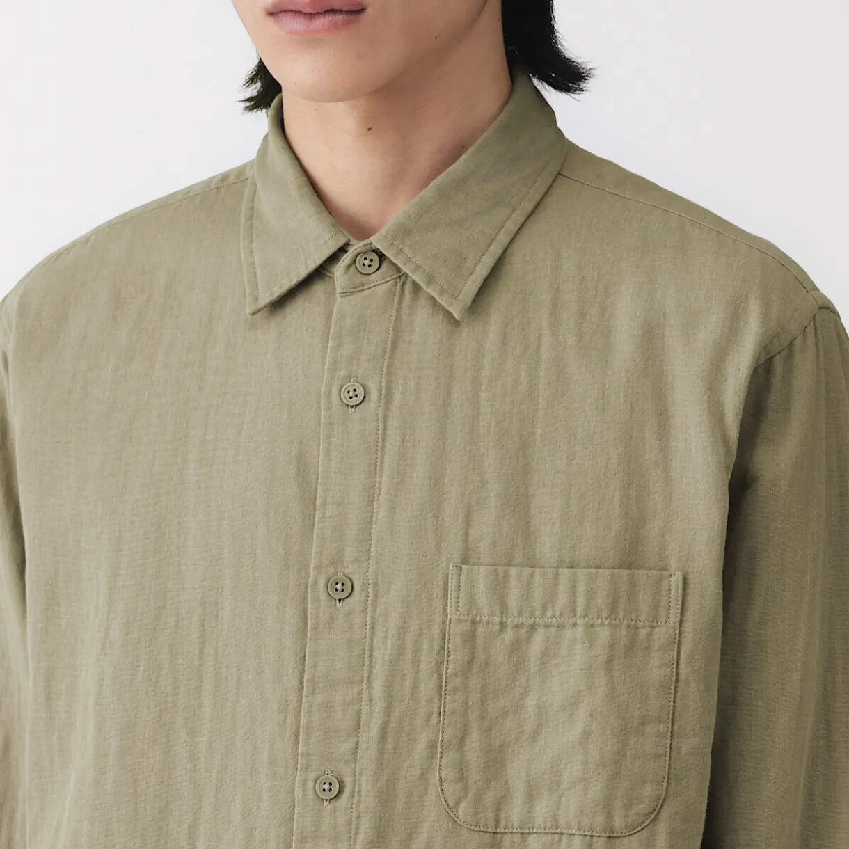 Chemise en double gaze en mélange de kapok pour homme