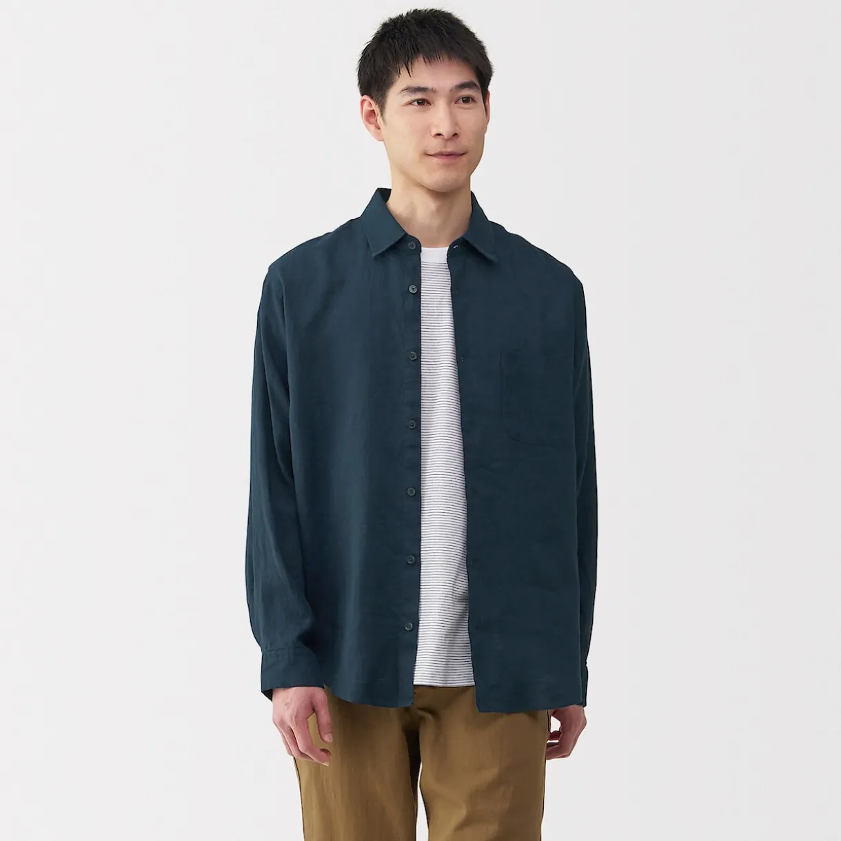 Chemise en lin lavé pour homme