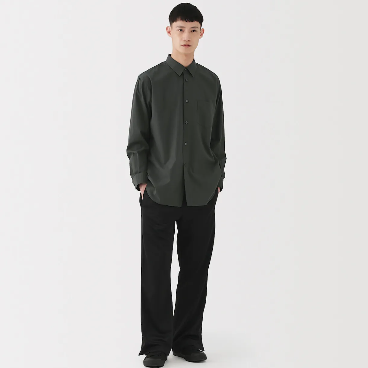 Chemise en popeline de coton pour homme