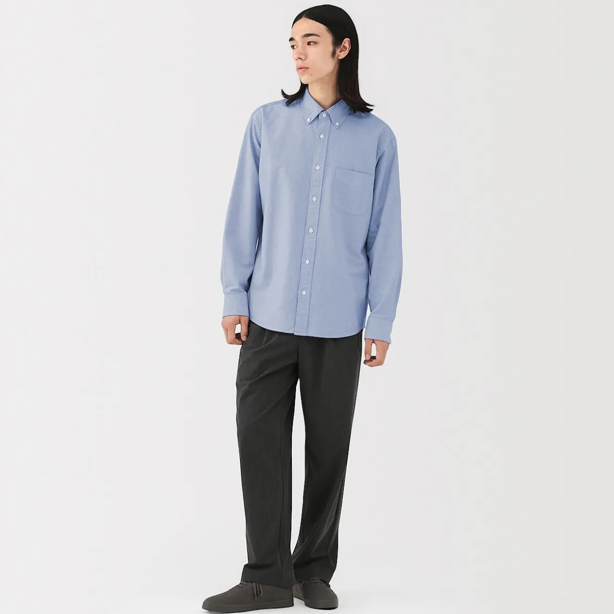 Chemise Oxford en coton lavé pour homme